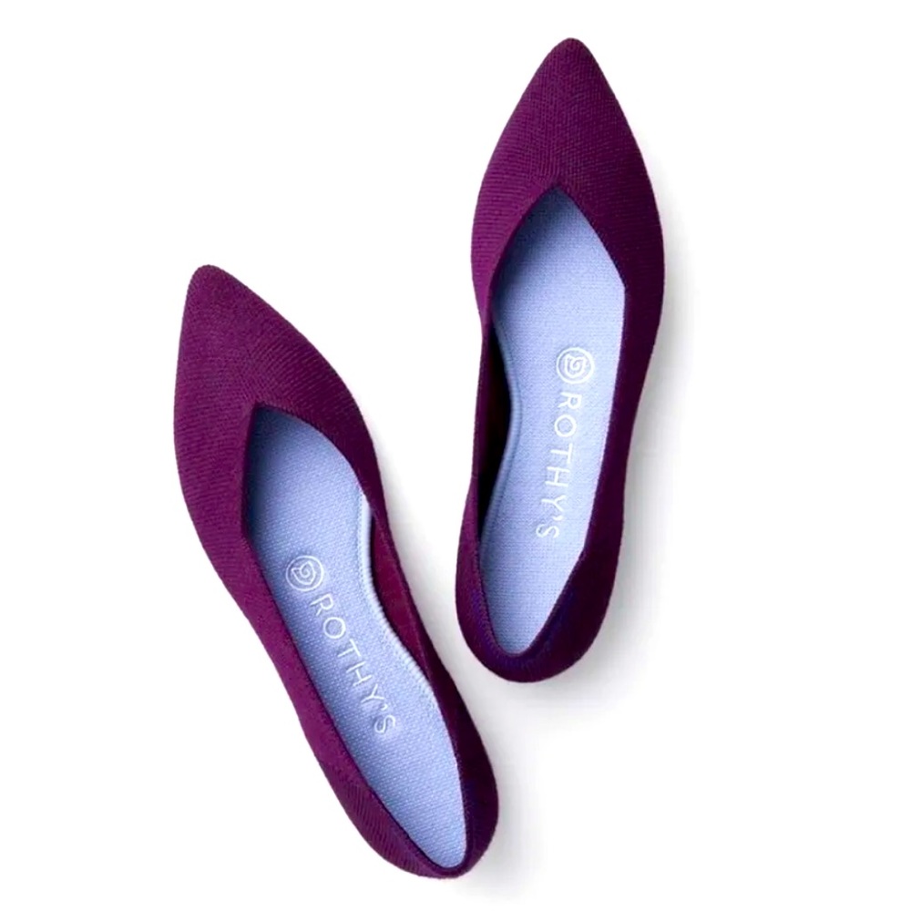Rothy’s The Point Flats – Merino Aubergine Purple (Size 8)